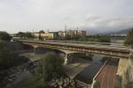 Veduta dall'alto del ponte della ferrovia di porta al Serraglio.