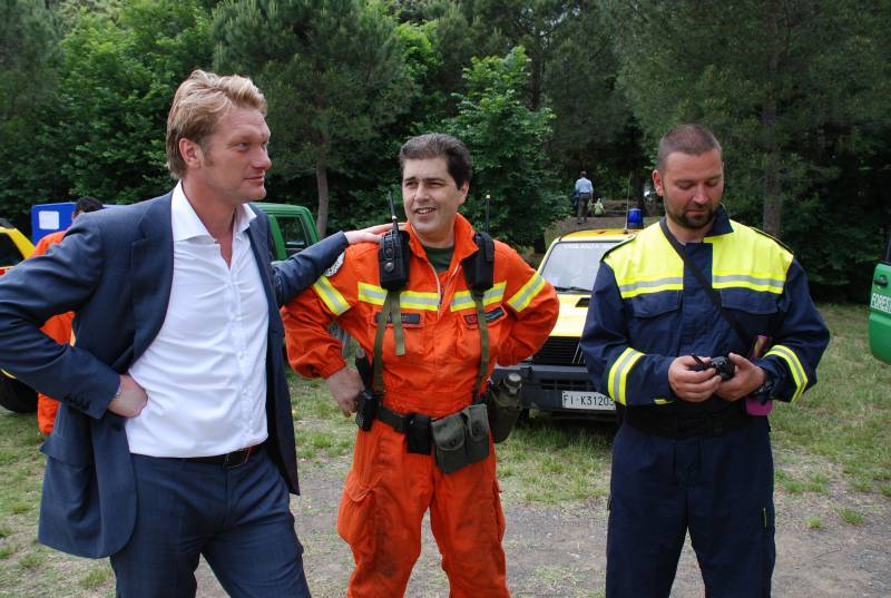 L'assessore alla Protezione Civile Enrico Giardi ed i due responsabili del CSN -saverio Tozzi- e della VAB -Marcello Ramalli-