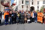 Foto del gruppo pratese presente a Pisa. Al centro il Geom. Roberto Corrieri e l'assessore Enricvo Giardi