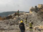 Un enorme cumulo di macerie fotografate durante uno dei primi sopralluoghi effettuati a Castelnuovo dopo gli eventi sismici