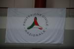 La bandiera della Protezione Civile Nazionale all'interno della Sala Operativa allestita a Coppito (frazione di L'Aquila)