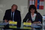 In un momento dei lavori, l'assessore Mondanelli e la dott.ssa Ruggiero della Regione Toscana