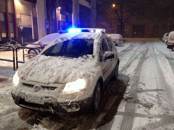 Neve su Piazza Macelli