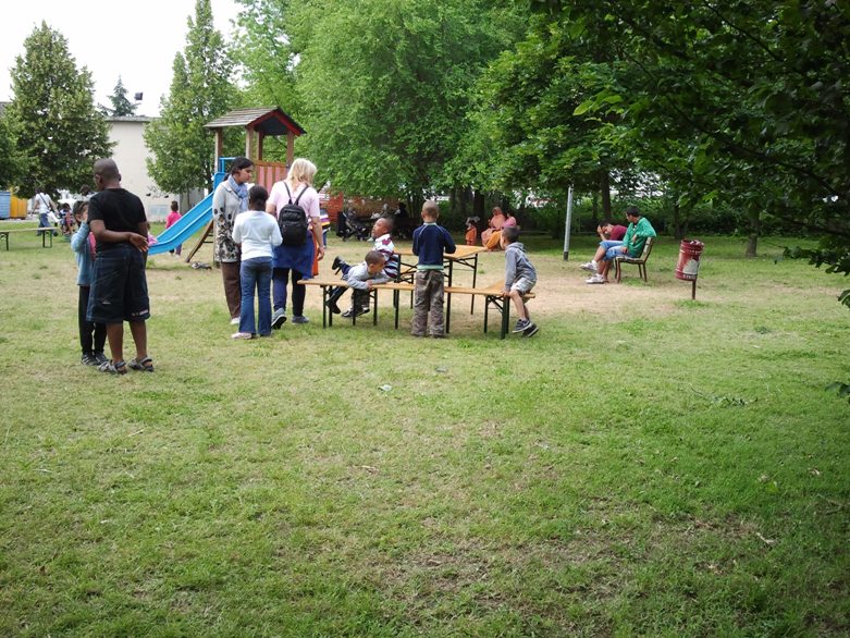 L'area adibita a parco giochi per i piccoli ospiti del campo