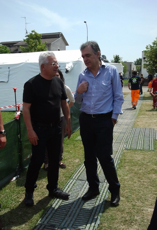 Il sindaco di San Possidonio, Rudi Accorsi ed il Presidente della Toscana Enrico Rossi