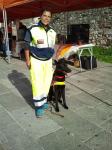 Gabriella Passudetti, istruttrice del cane da ricerca di persone disperse sotto le macerie a causa di un sisma