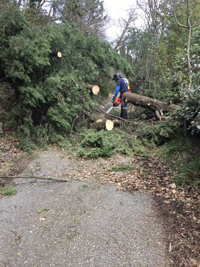 Pulizia strada in zona santa Lucia